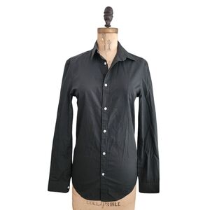 H&M Womens Easy Iron Slim Fit Button Front Shirt Dark Green XS